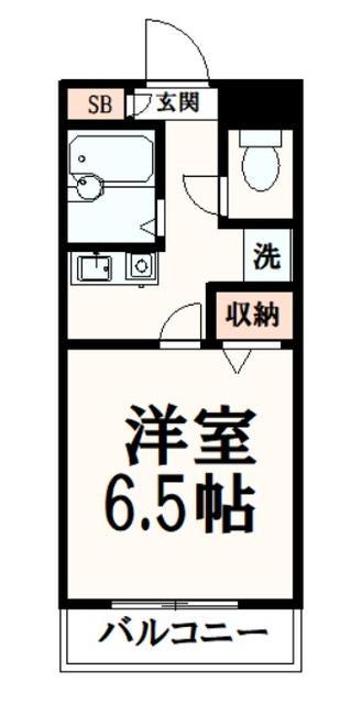 BONNEUR(1K/5階)の間取り写真