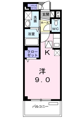 メゾンクレール(1K/1階)の間取り写真