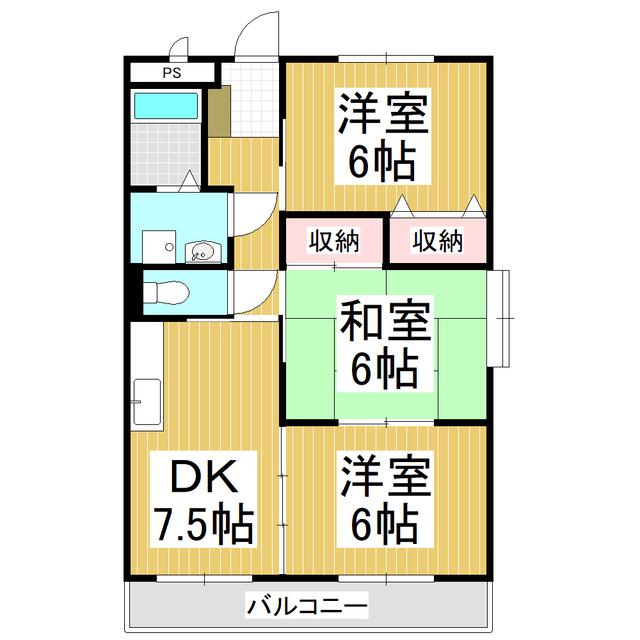 LA・VIE・EN TAKAIDE(3DK/2階)の間取り写真
