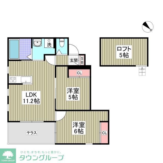 LYS BLANC(2DK/1階)の間取り写真