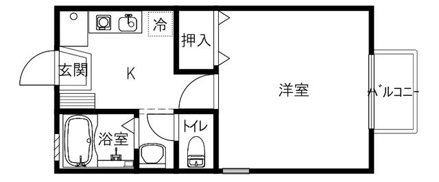 アイビー(1K/2階)の間取り写真