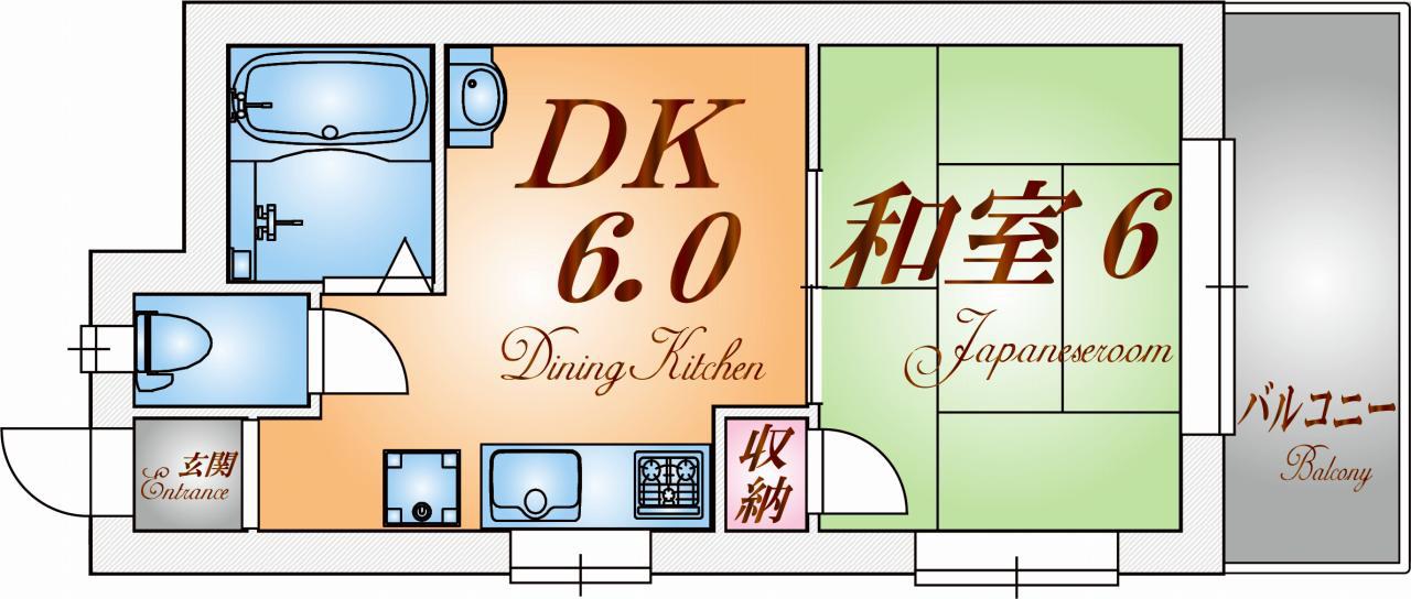 KY上沢(1DK/2階)の間取り写真