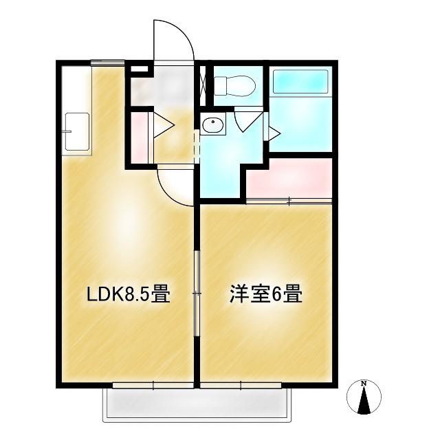 クレールコートA(1LDK/1階)の間取り写真
