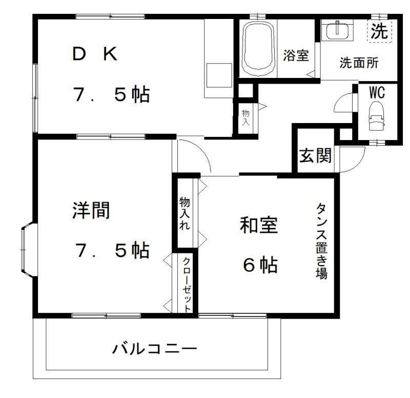 エポック(2DK/3階)の間取り写真