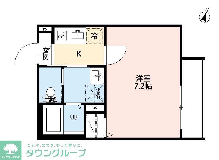 ROBOT HOME 与野本町III(1K/2階)の間取り写真