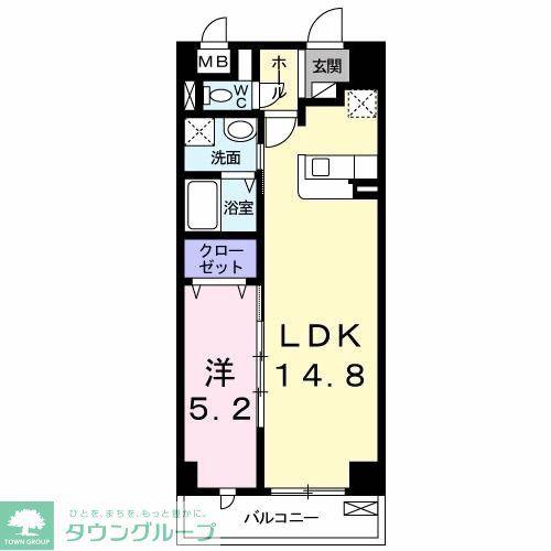 リリー・ヒルズ(1LDK/2階)の間取り写真