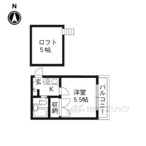 レオパレス山科第8(1K/2階)の間取り写真