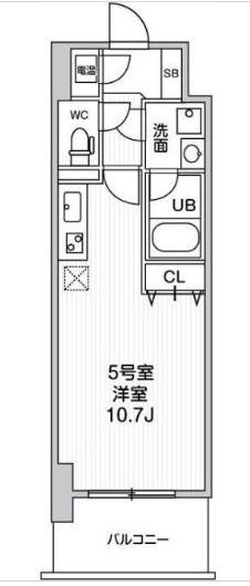 グレンパーク新大阪II(ワンルーム/8階)の間取り写真