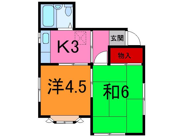 K・ドルチェ(2K/1階)の間取り写真