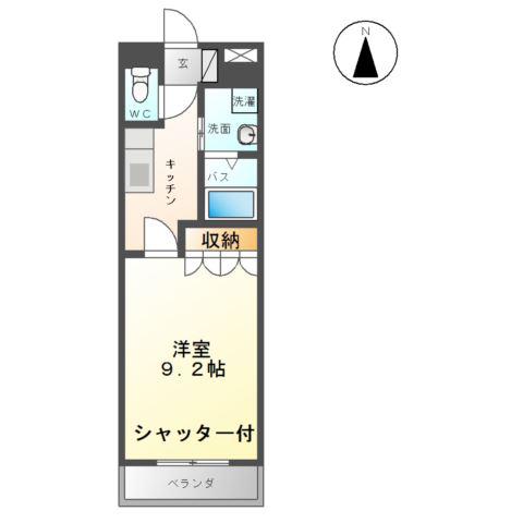 メゾンドゥティアレ(1K/1階)の間取り写真