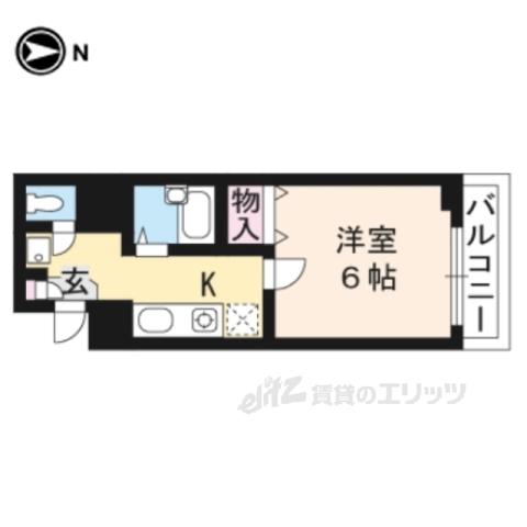 PRENDRE AMI下鴨(1K/4階)の間取り写真