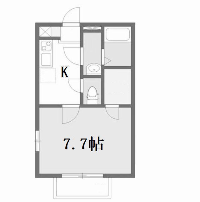 キュート(1K/2階)の間取り写真