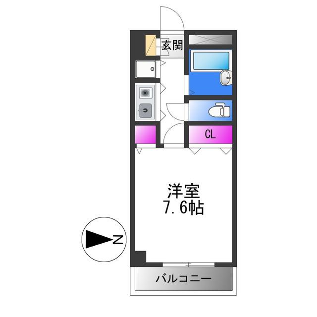 サンモール(1K/7階)の間取り写真