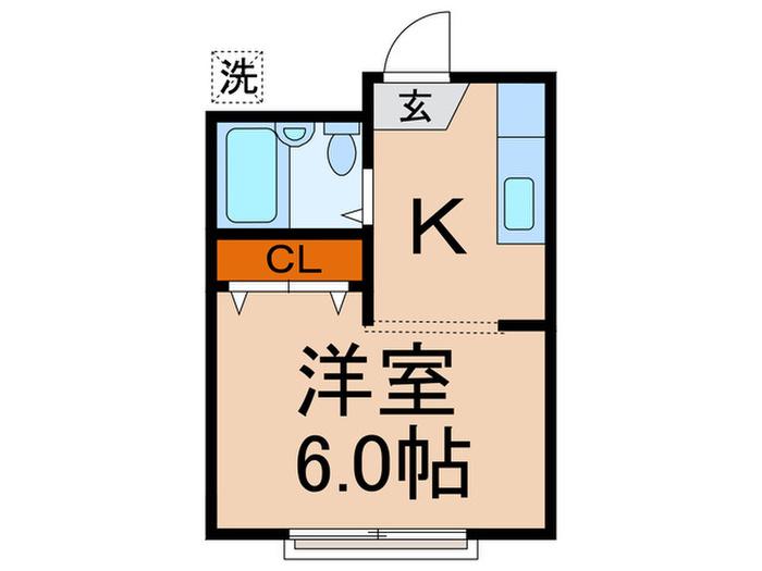 コーポイマイ(1K/1階)の間取り写真