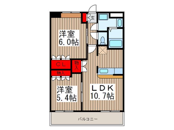 BEAUTY・AQUASIDE(2LDK/1階)の間取り写真