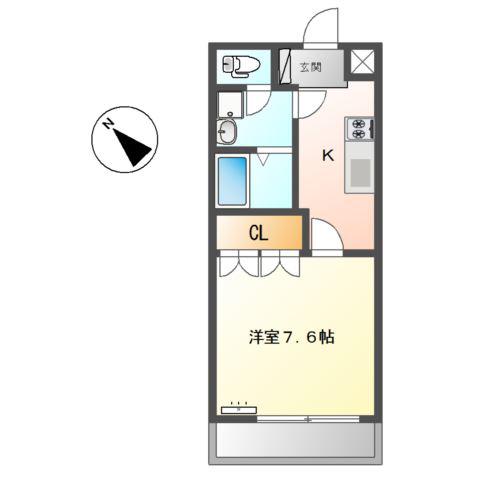 FFフォルテシモ(1K/2階)の間取り写真