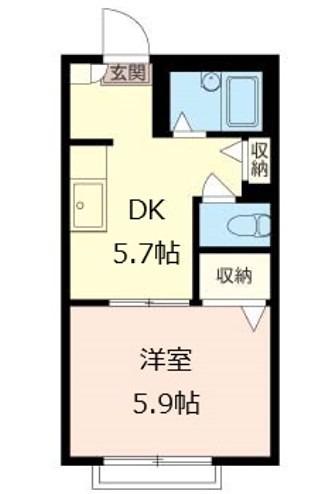 エクセル蘇我(1DK/1階)の間取り写真
