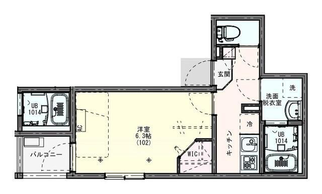 KLEIS梅島(1K/1階)の間取り写真
