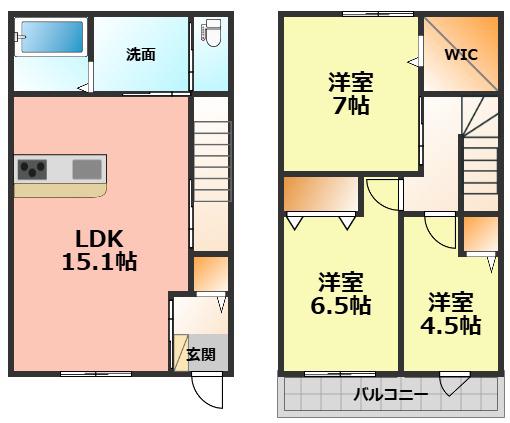CHANTEA III(3LDK/1階)の間取り写真