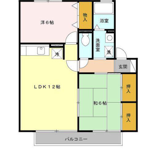ロイヤルガーデン野口(2LDK/2階)の間取り写真