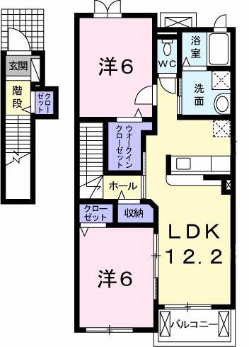クレアーレC(2LDK/2階)の間取り写真