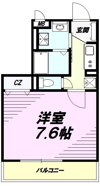 ダイヤモンドハイツ(1K/3階)の間取り写真