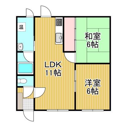 元気ハイツ(2LDK/2階)の間取り写真