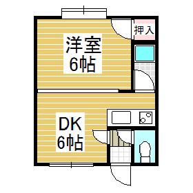ベイサイドハウスB(1DK/3階)の間取り写真