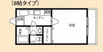 エクセルシオールC(1K/1階)の間取り写真