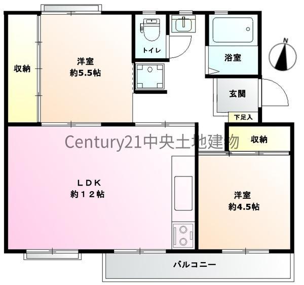 藤の台団地2-2-14(2LDK/4階)の間取り写真