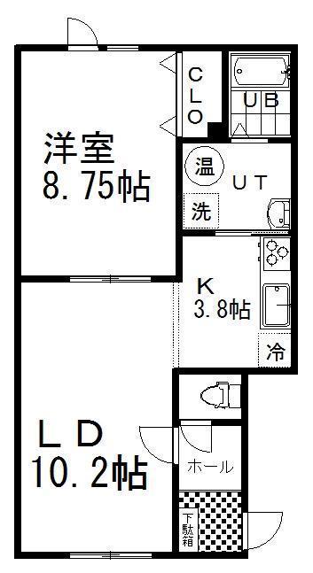 CROSS ROAD(1LDK/3階)の間取り写真