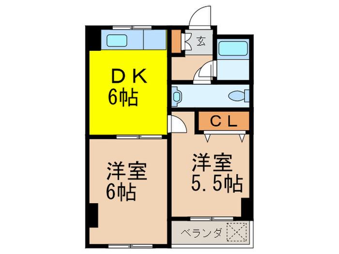 アライハイツ(2DK/3階)の間取り写真