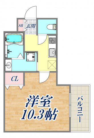 フジパレス兵庫須佐野1番館(1K/1階)の間取り写真