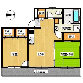 吉井マンション(2DK/2階)の間取り写真