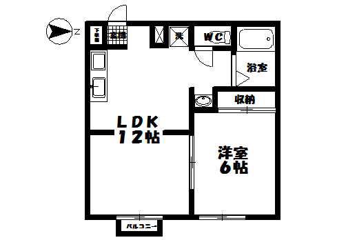 サンファースト(1LDK/1階)の間取り写真