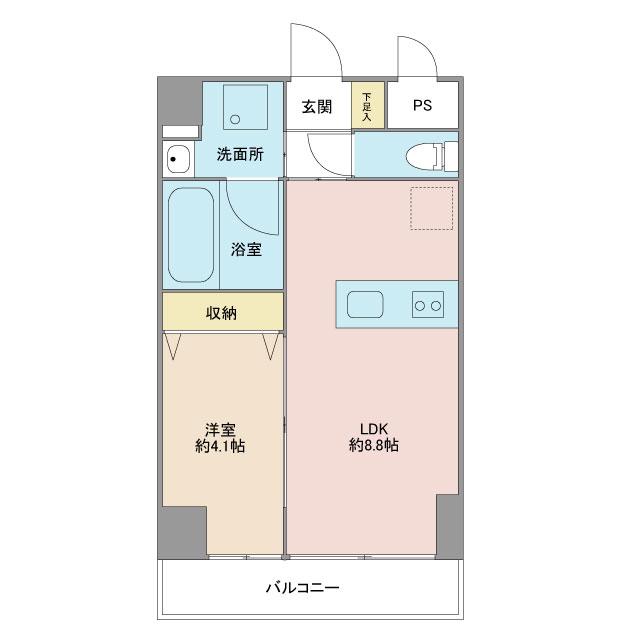 トレステーラTOGOH(1LDK/3階)の間取り写真