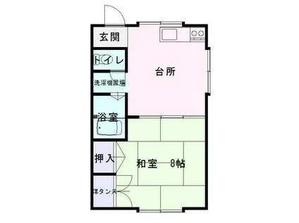 サングリーン(1DK/2階)の間取り写真