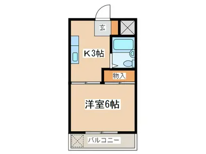 エディフィシオ橋本(1K/2階)の間取り写真