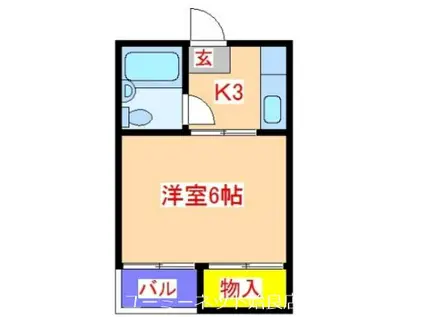 コーポ武(1K/2階)の間取り写真
