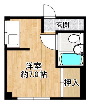 姫野マンション(ワンルーム/2階)の間取り写真