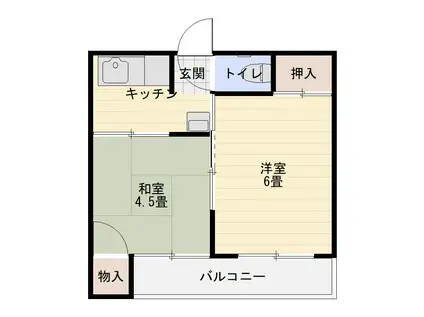 恵山荘(2K/2階)の間取り写真