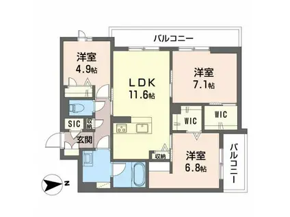 SHM神田町PJ(3LDK/3階)の間取り写真