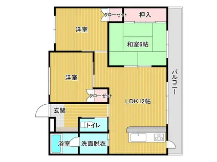第8江藤ビル(3LDK/3階)の間取り写真