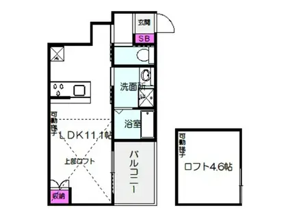 MASSIMO関目(ワンルーム/2階)の間取り写真