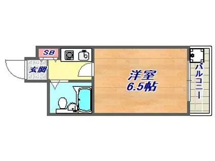 ウイング神戸(1K/4階)の間取り写真
