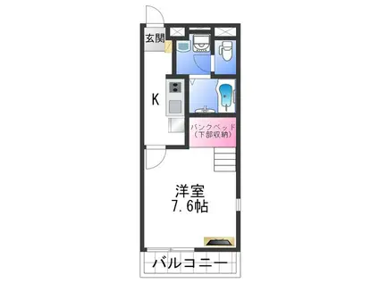 レオネクスト黒田(1K/2階)の間取り写真