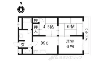 シャトーウメダ(3DK/2階)の間取り写真