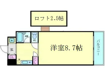 TGCNO10北梅田(1K/8階)の間取り写真