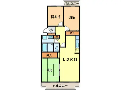 マッティーナ神戸壱番館(3LDK/1階)の間取り写真