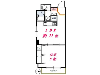 カーネ蒲田(1LDK/5階)の間取り写真